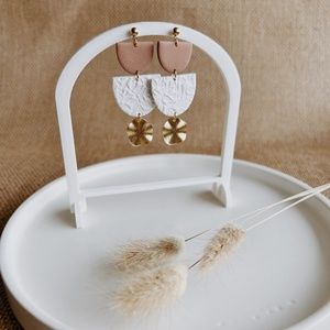 Half Circle Clay Earrings